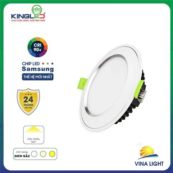 Đèn LED Âm Trần Diamond Đơn Sắc Mặt Viền DDL-10SS-T120