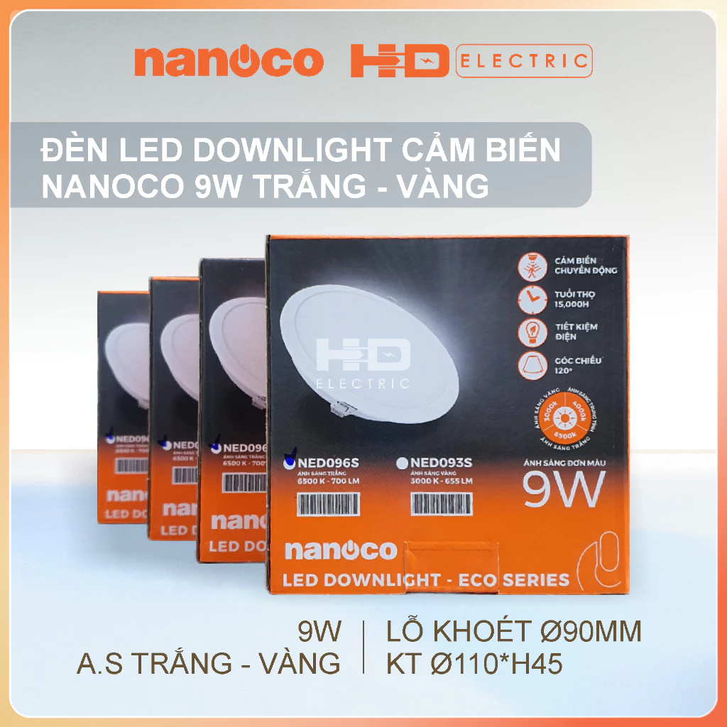Đèn downlight ECO series cảm biến NED