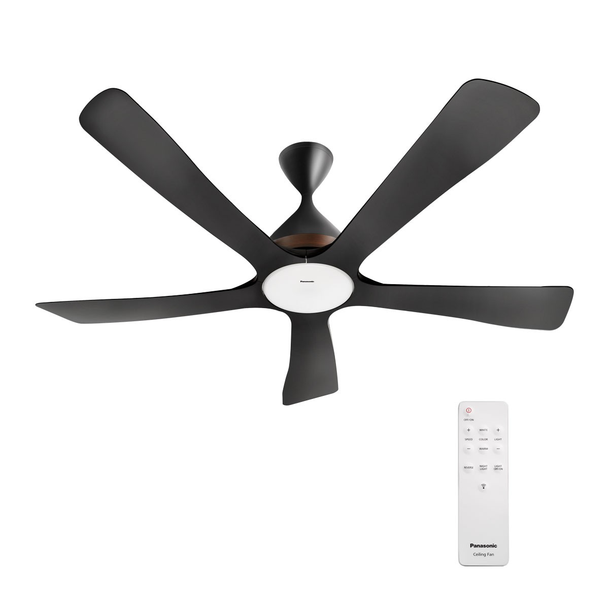 Quạt trần 5 cánh đèn led + điều khiển từ xa Panasonic F-60DGN