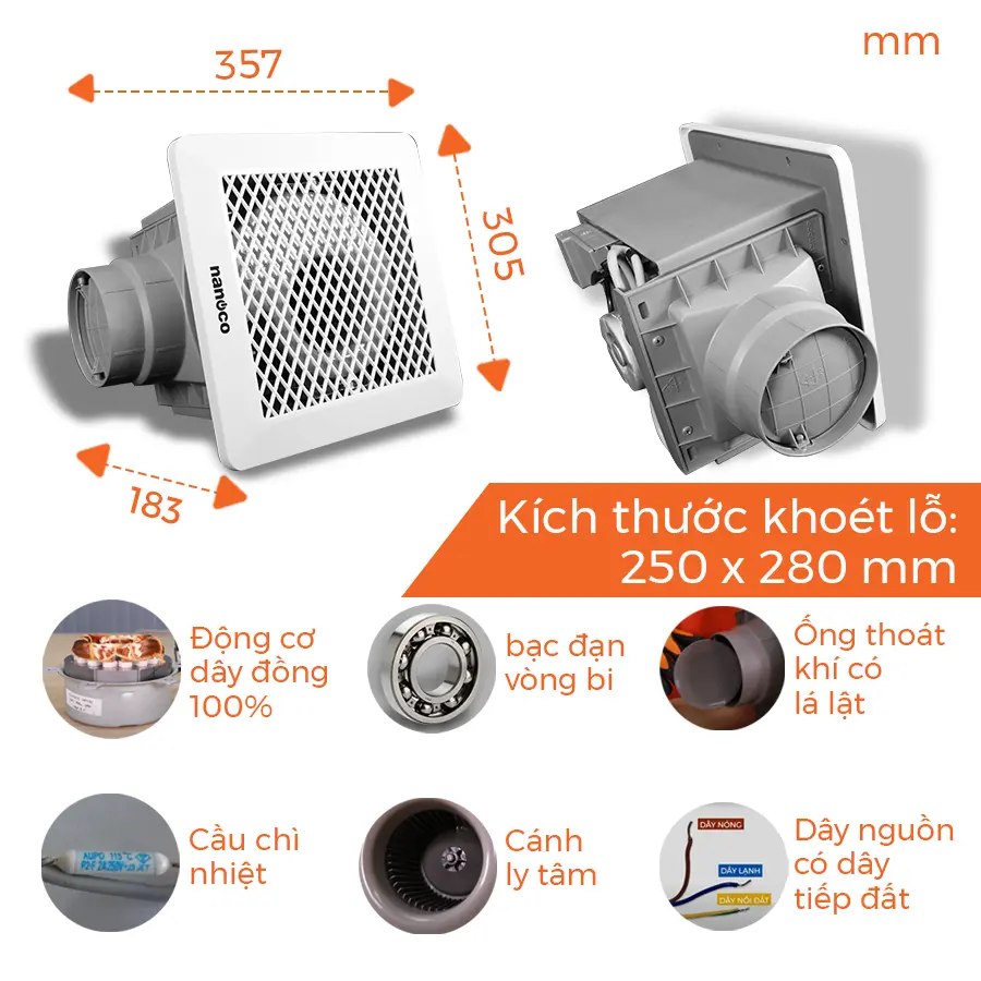 Quạt hút trần lồng sóc NFV2521