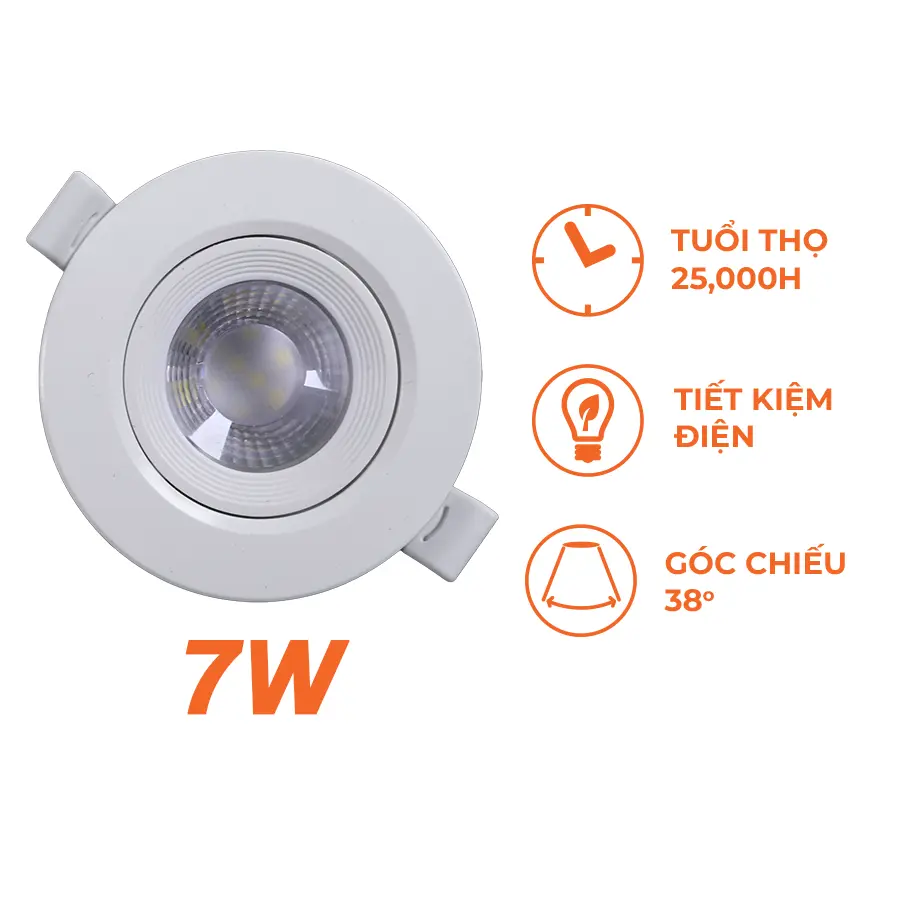 Đèn downlight chỉnh góc Nanoco