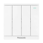 Bộ 4 công tắc C, 1 chiều, bắt vít có chỉ báo dạ quang